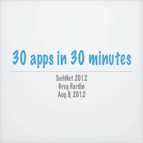 30 apps in 30 minutes
