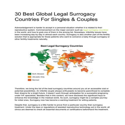 Surrogate Mother Europe Where Is Surrogacy Legal In Europe PDF