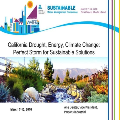 Parsons Deister AWWA - Sustainable Water Management Conference Presentation