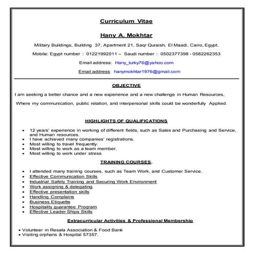 hany mokhtar new c v