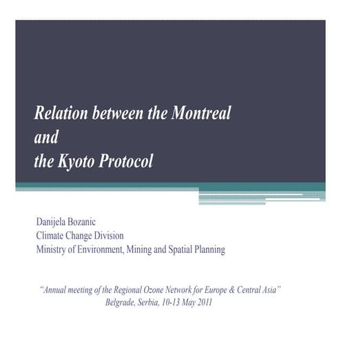 Climate focal point and the montreal protocol