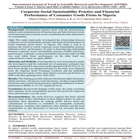 Sustainability Environmental Disclosure and Financial Performance of ...