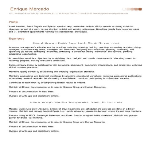 Enrique Resume