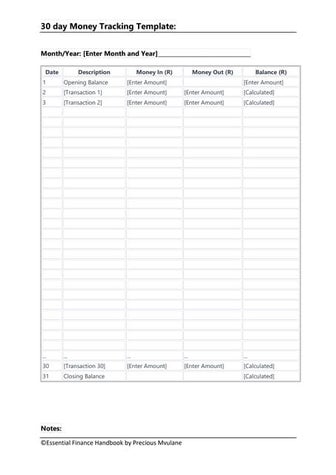 30 Day Challenge - Money Tracking Template.docx