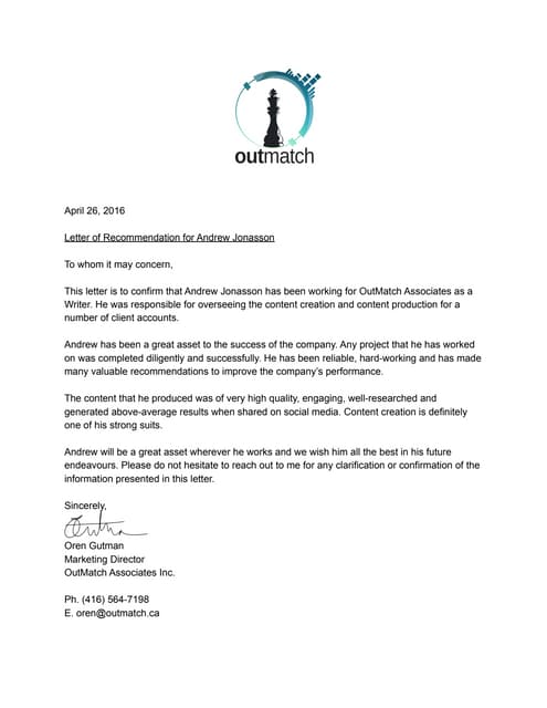 SLP Letter of Recommendation | PDF