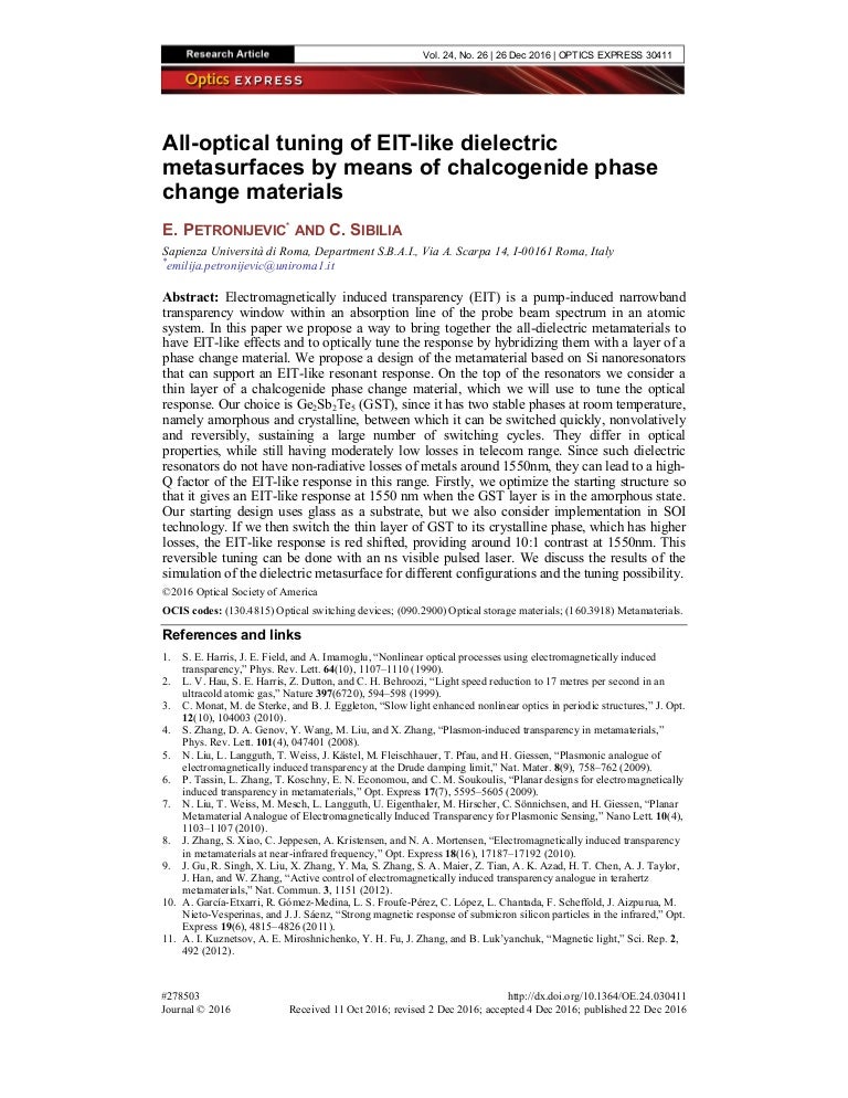 Optics Express GST EIT