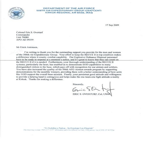 COL letter of rec