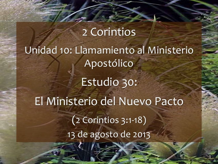 30 El Ministeriodelnuevopacto Estudio Bíblico En 2