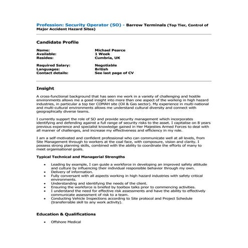 CPO - Operational - CV | PDF