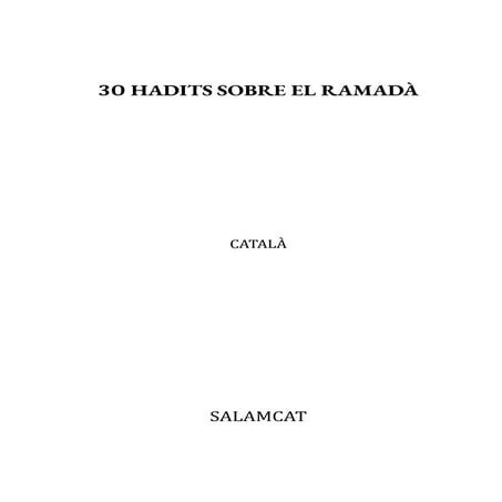 30 hadits sobre El ramadá (libros islamicos gratuitos)