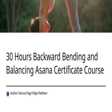 30 Hours Backward Bending and Balancing Asana Certificate Course