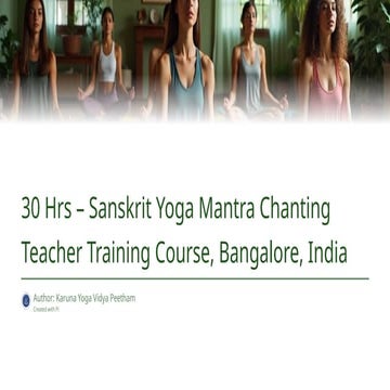 30 Hrs – Sanskrit Yoga Mantra Chanting Teacher trainng Certificate Course
