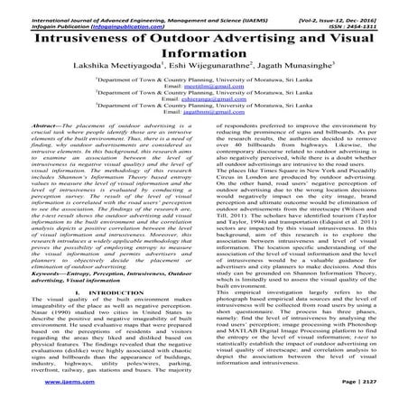 intrusiveness of outdoor advertising and visual information