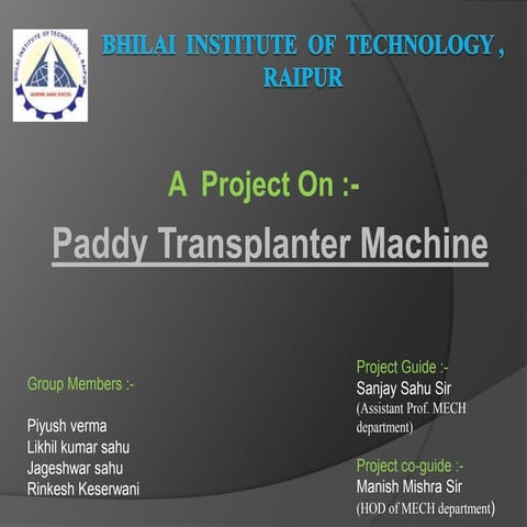 Paddy Transplanter Machine ppt