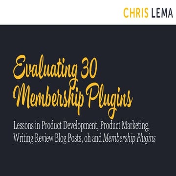 Thirty WordPress Membership Plugins