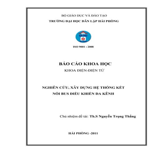 Đề tài: Xây dựng hệ thống kết nối Bus điều khiển đa kênh, 9đ