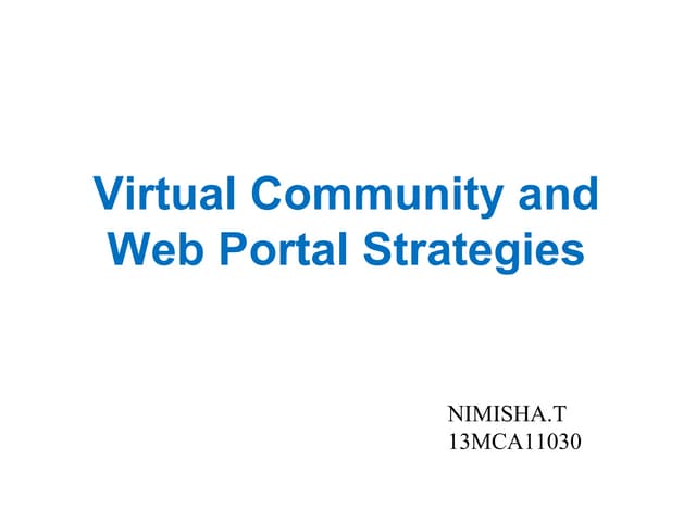 virtual community and web portals_ecommerce