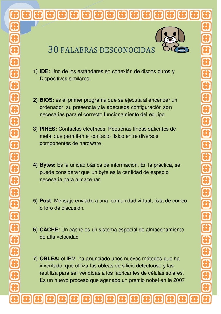 30 Palabras Desconocidas