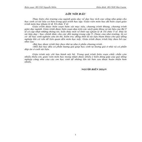 Quản lý và tổ chức y tế - Y sĩ