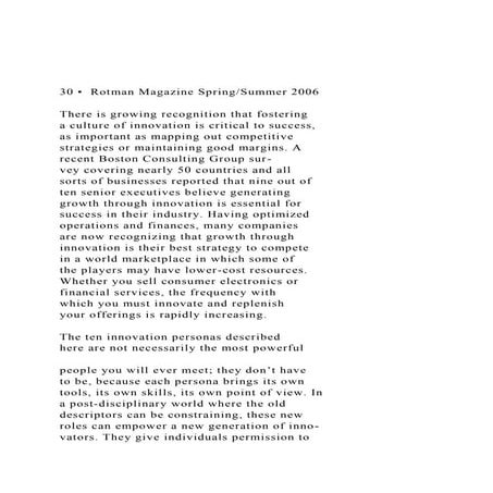 30 •  Rotman Magazine SpringSummer 2006There is growing r.docx