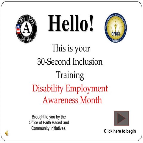 30 sec inclusion training - Disability Employment Awareness Month