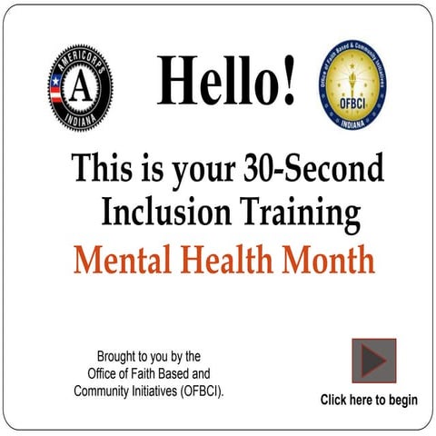 30 sec inclusion training - Mental Health Month