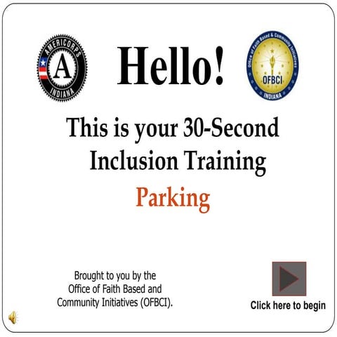 30 sec inclusion training - Parking