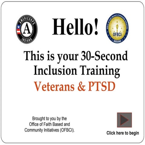 30 sec inclusion training - Veterans and PTSD