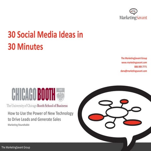 30 Social Media Ideas in 30 Minutes - Delivered at Chicago Booth