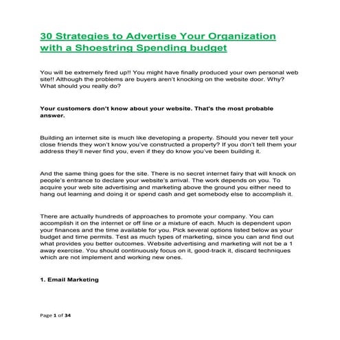 30 strategies to advertise business