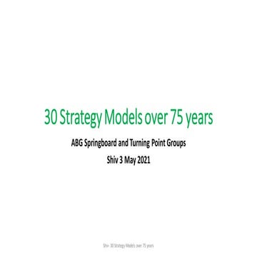 30 strategy models over 75 years