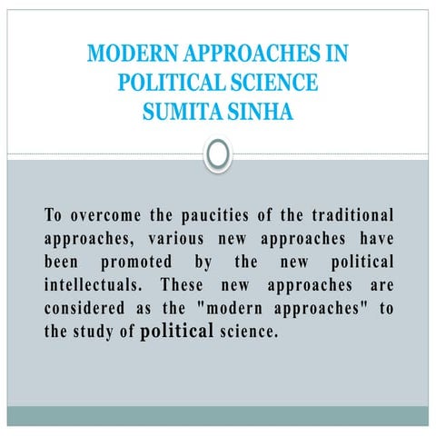 Traditional And Modern Approaches of Political Science | DOCX