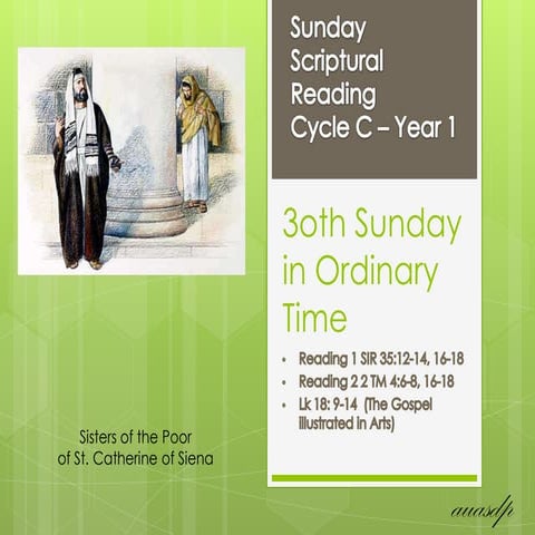 Scriptural Readings - 30th Sunday in ordinary time