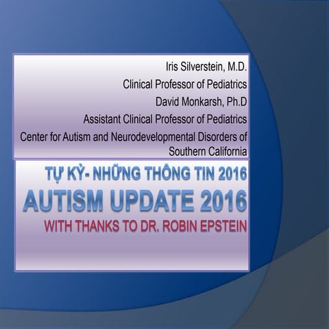 Tự kỷ - Thông tin 2016