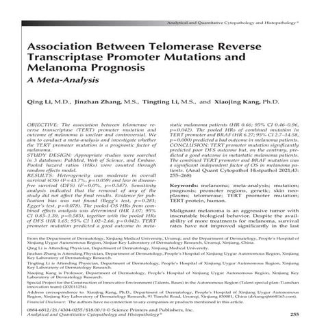 Association Between Telomerase Reverse Transcriptase Promoter Mutations ...