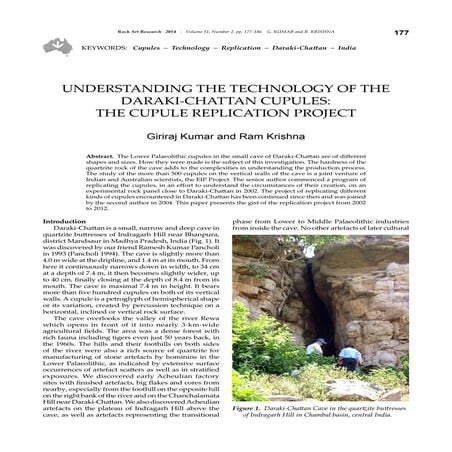 UNDERSTANDING THE TECHNOLOGY OF THE DARAKI-CHATTAN CUPULES: THE CUPULE REPLIC...