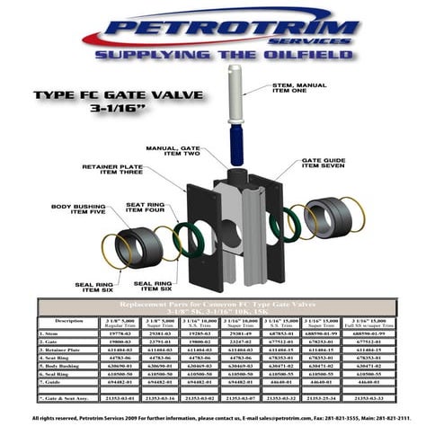 3-1/16&quot; 10k &amp; 15k FC GATE VALVE