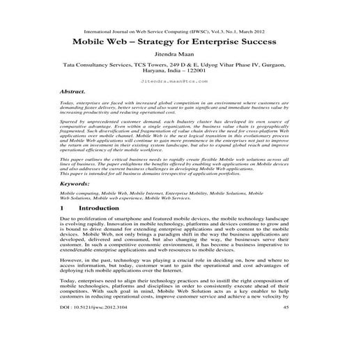 Mobile Web – Strategy for Enterprise Success