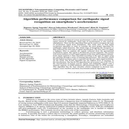 A LINEAR MODELING APPROACH ON LTGP SIGNALS AND SEISMIC ACTIVITY | PDF