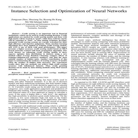 Instance Selection and Optimization of Neural Networks