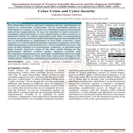 Cyber Crime and Cyber Security