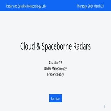Presentation About Cloud And Spaceborne Radars Pptx