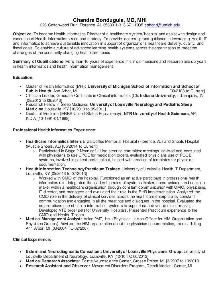 health information management resumes