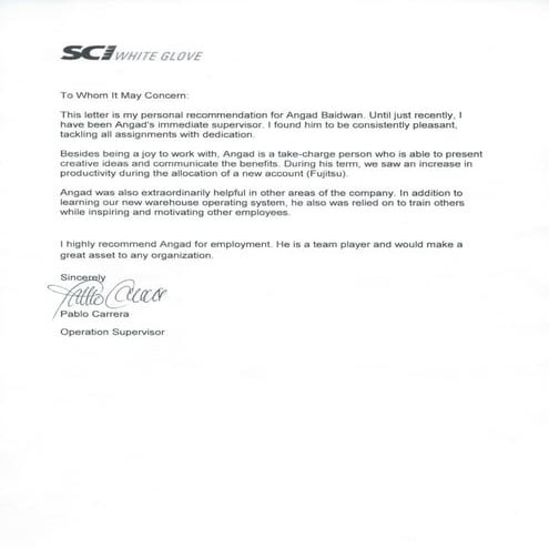 SCI Reference Letter | PDF