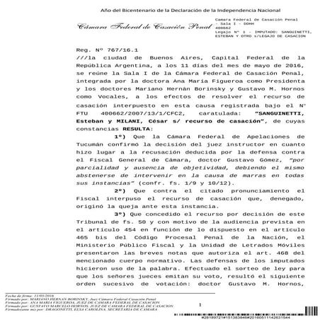El fiscal Gustavo Gómez es restituido en la causa contra Milani