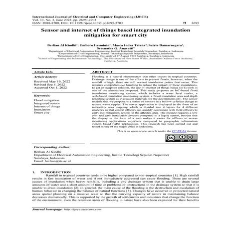Sensor and internet of things based integrated inundation mitigation for smar...