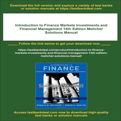 Introduction to Finance Markets Investments and Financial Management 14th Edi...
