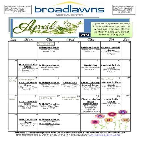 APRIL finished calendar