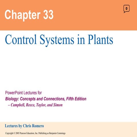 Chapter 33 Notes - Control in Plants