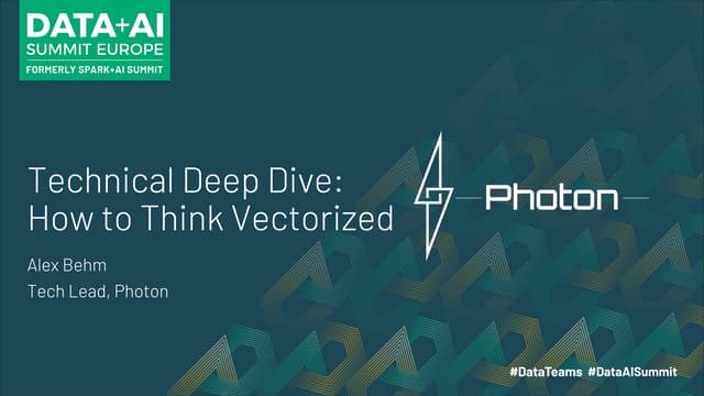 Photon Technical Deep Dive: How to Think Vectorized